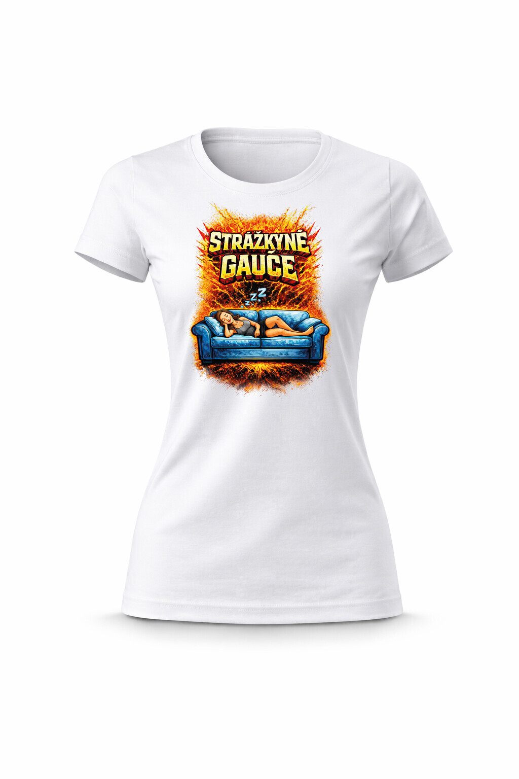 Dámské bavlněné tričko s potiskem - STRÁŽKYNĚ GAUČE - bílé XS