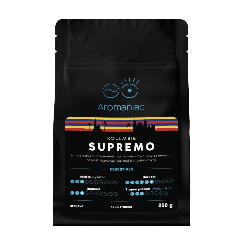 AROMANIAC Kolumbia Supremo - zrnková, 250 g