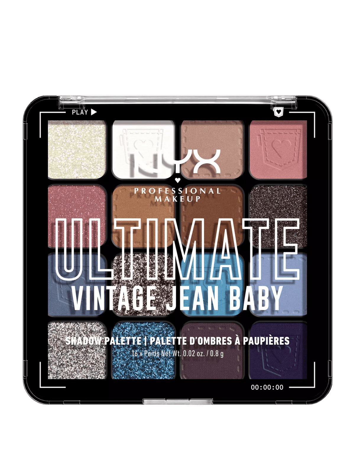 NYX PROFESSIONAL MAKEUP Shadow Palette Vintage Jean Baby paletka očných tieňov
