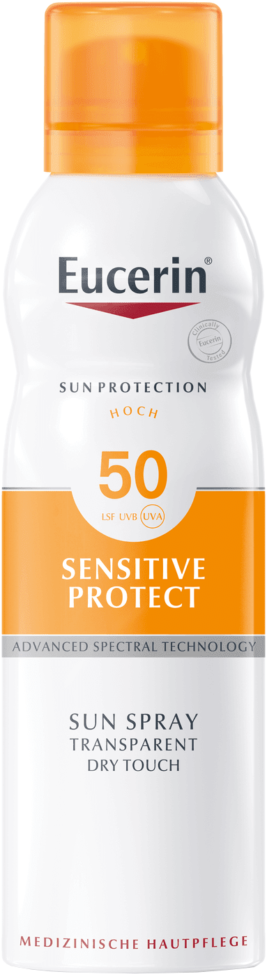 EUCERIN Transparentný sprej na opaľovanie Dry Touch Sensitive Protect SPF 50 200 ml
