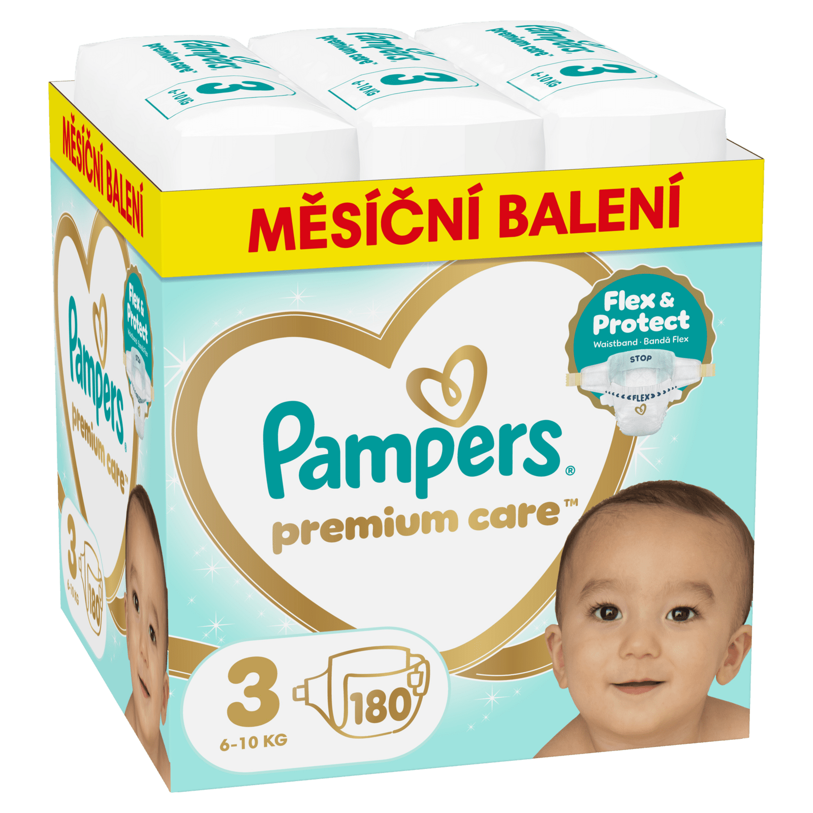 PAMPERS Premium Care Veľkosť 3, 6kg-10kg 180 ks