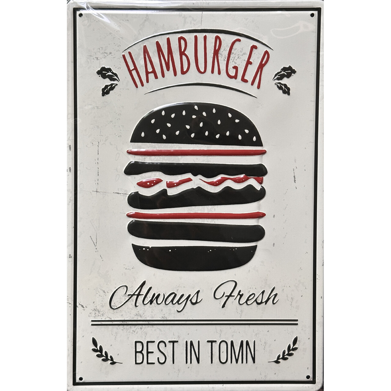 Ceduľa plechová Legal Life Hamburger 30x20cm - farebná