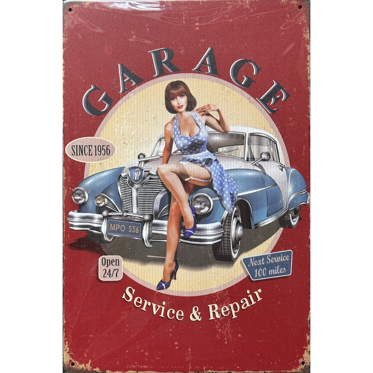 Ceduľa plechová Legal Life Garage since 1956 30x20cm - farebná