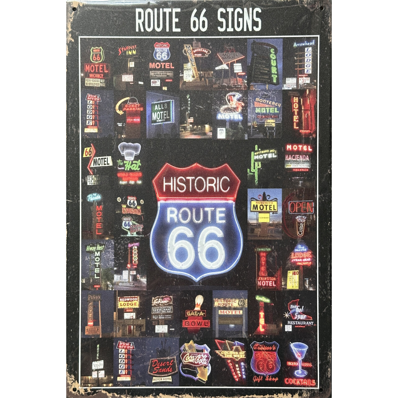 Ceduľa plechová Legal Life Historic Route 66 Signs 30x20cm - farebná