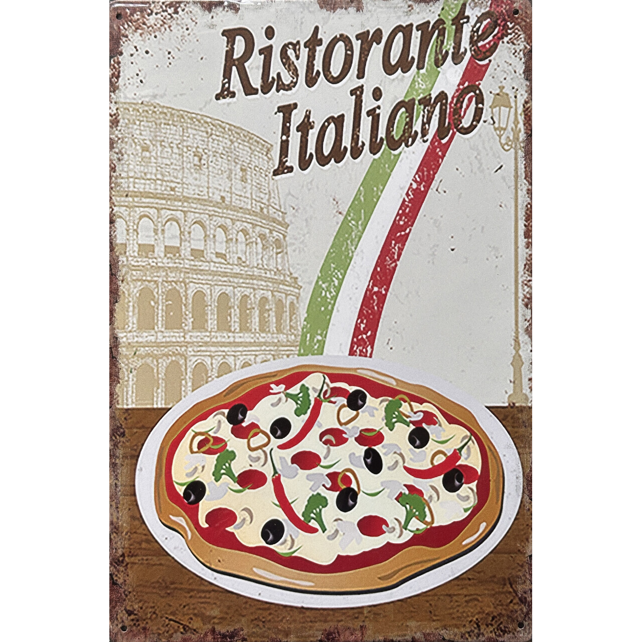 Ceduľa plechová Legal Life Ristorante 30x20cm - farebná