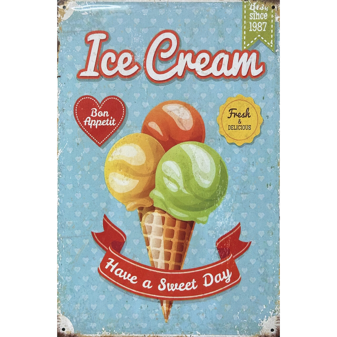 Ceduľa plechová Legal Life Ice Cream 30x20cm - farebná