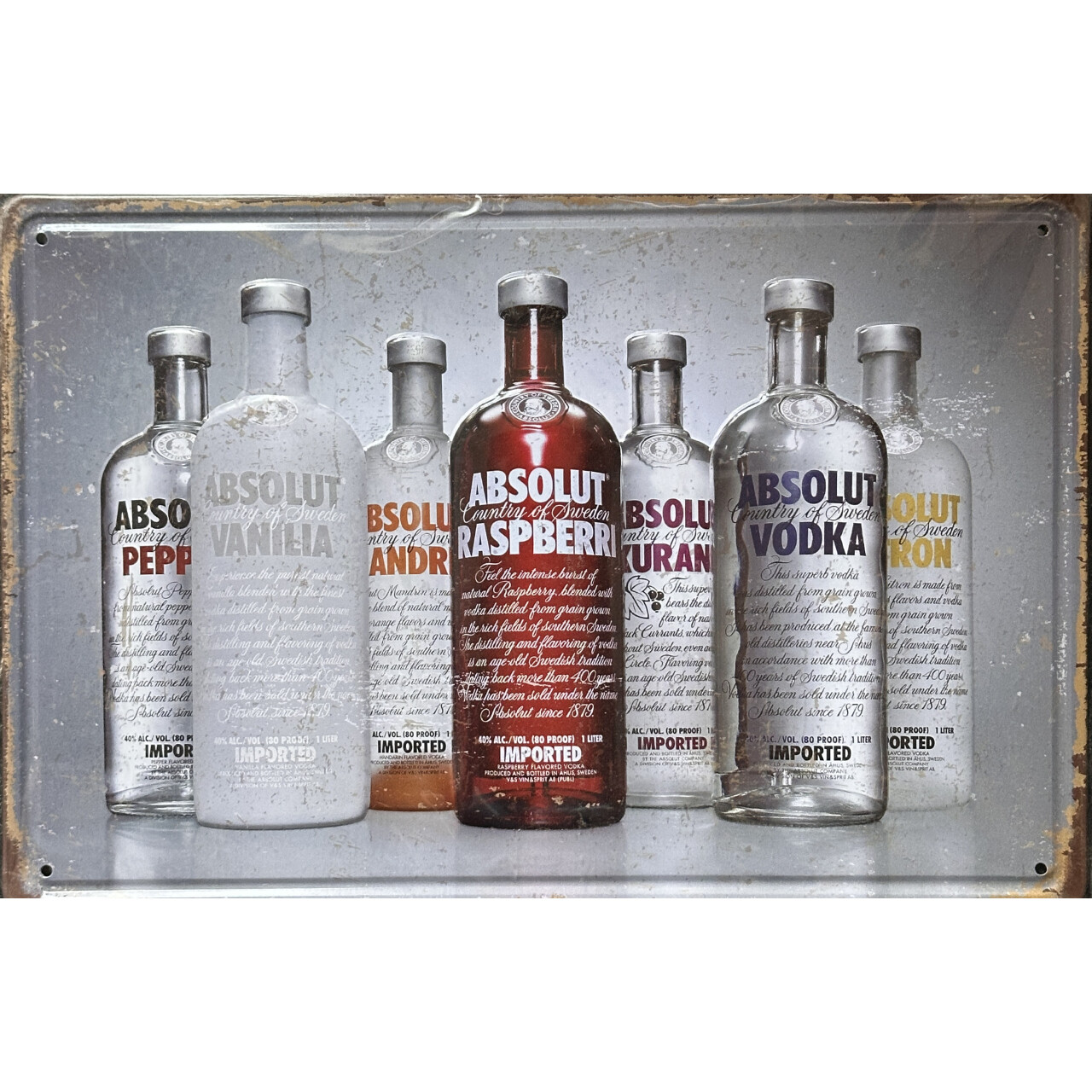 Ceduľa plechová Legal Life Absolut Vodka 20x30cm - farebná