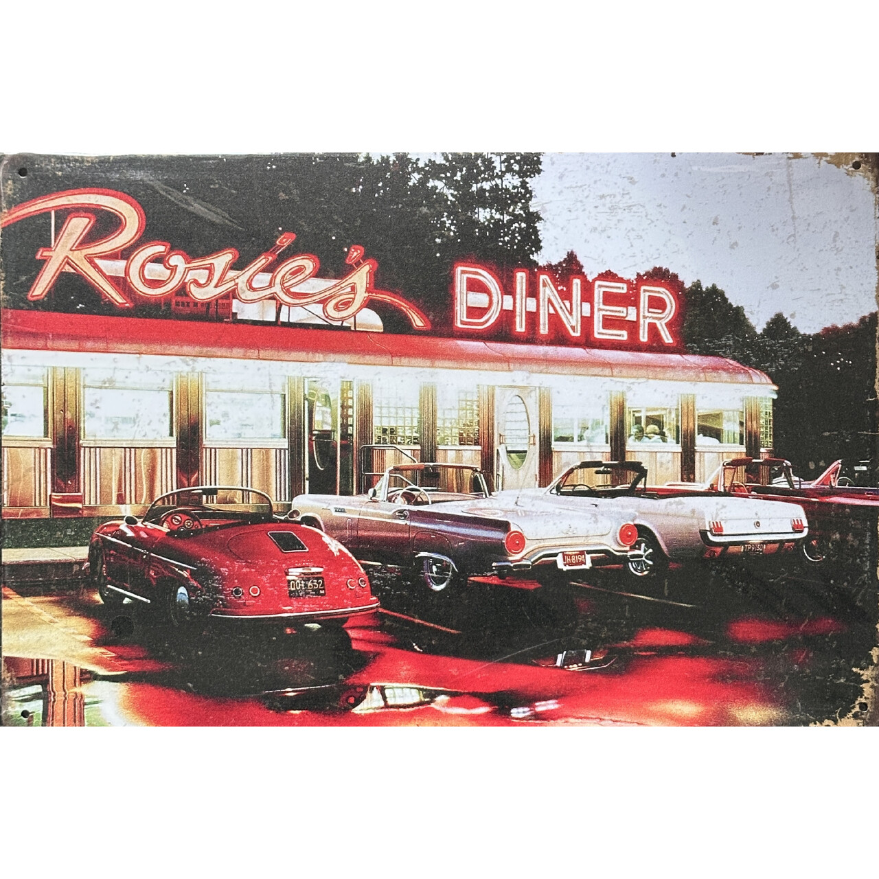 Ceduľa plechová Legal Life Rosies Dinner 20x30cm - farebná