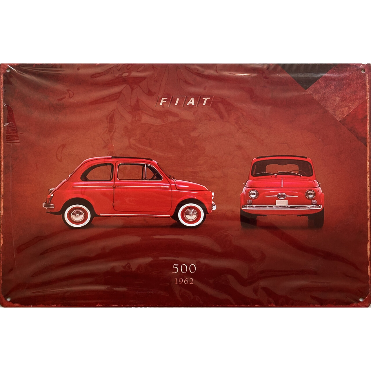 Ceduľa plechová Legal Life Fiat 500 20x30cm - farebná
