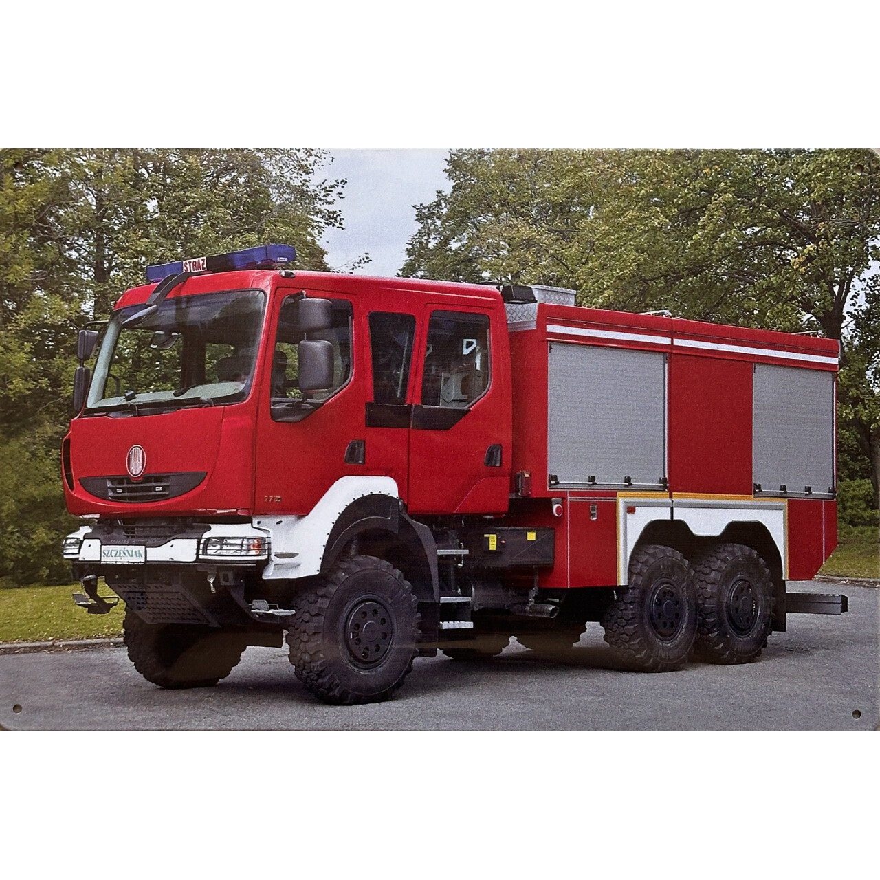 Ceduľa plechová Legal Life Hasičská Tatra 20x30cm - farebná