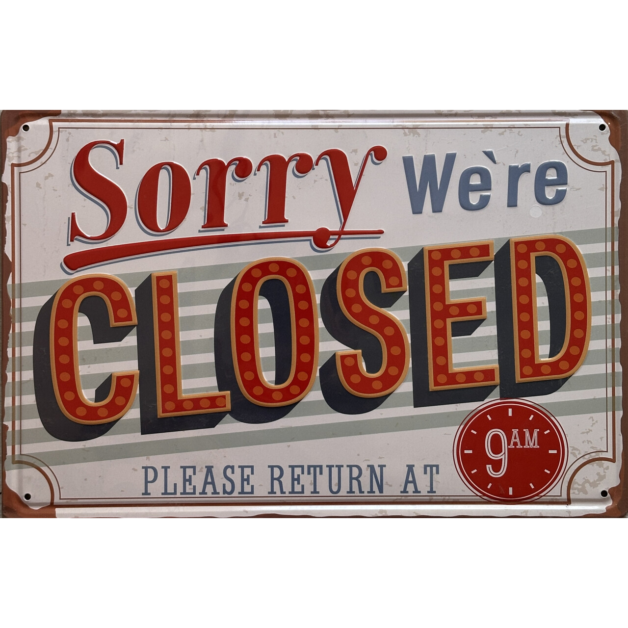 Ceduľa plechová Legal Life Sorry We are Closed 20x30cm - farebná