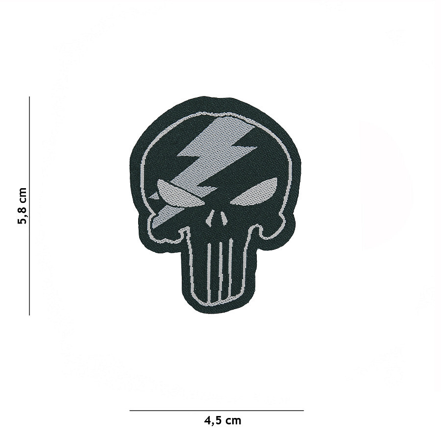 Nášivka textilná Fostex Punisher Thunder - čierna-sivá