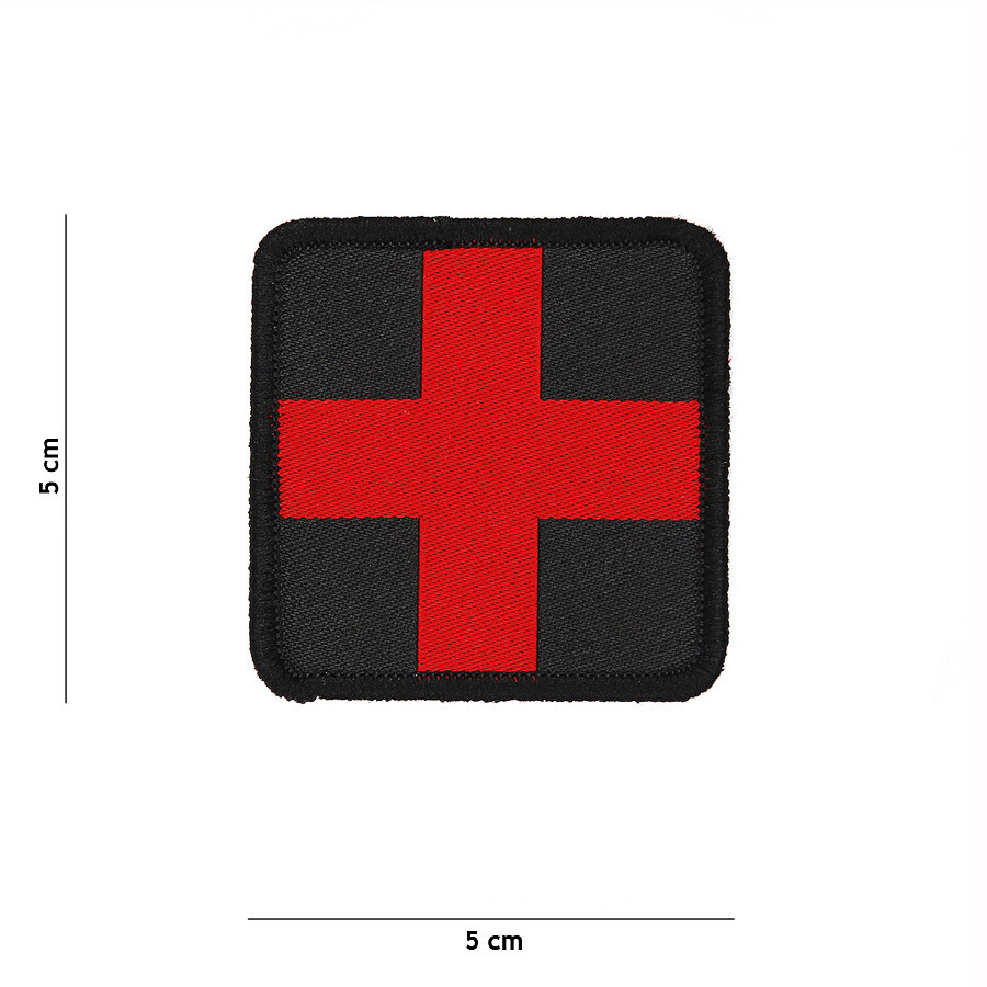 Nášivka textilná Fostex Medic - čierna-červená