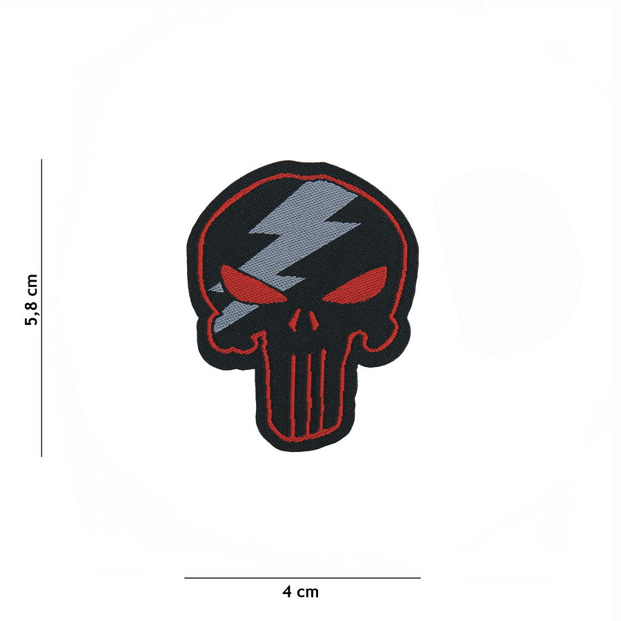 Nášivka textilná Fostex Punisher Thunder Color - čierna-červená
