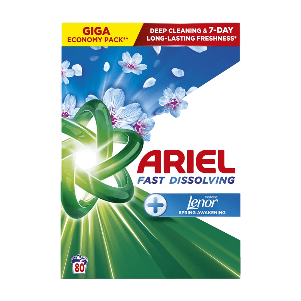 ARIEL Spring Awakening Prací prášok 80 praní 4,4 kg, poškodený obal
