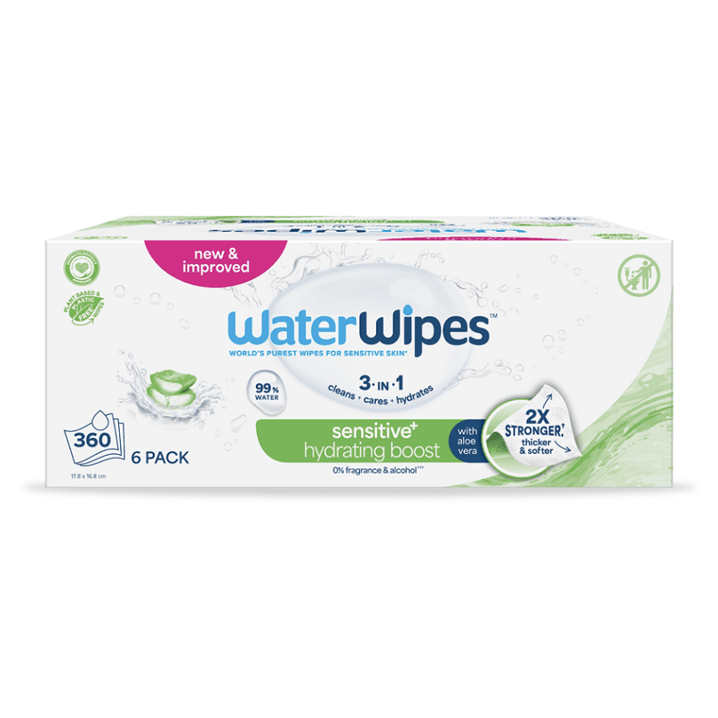 WATERWIPES Obrúsky vlhčené hydrating clean bez obsahu plastov 360 kusov, poškodený obal