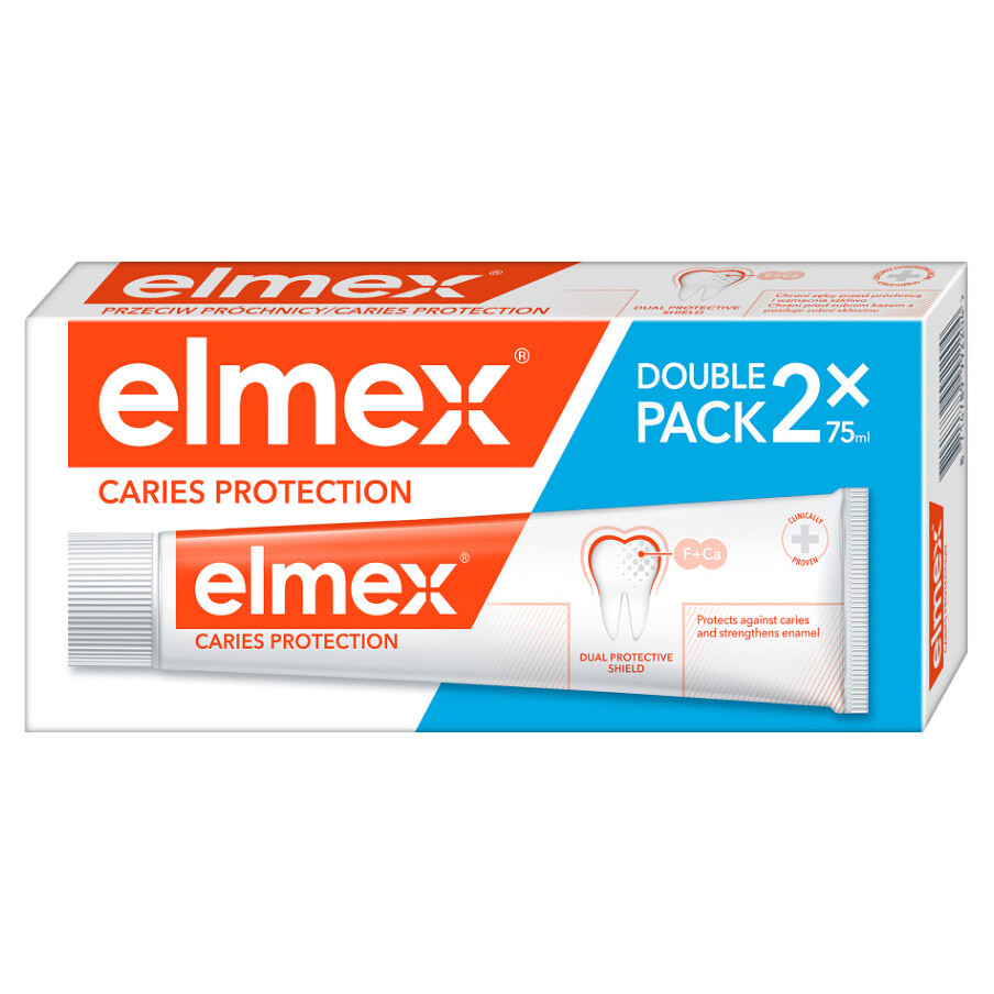 ELMEX Caries Protection Fluoridová zubná pasta 2x 75 ml, poškodený obal