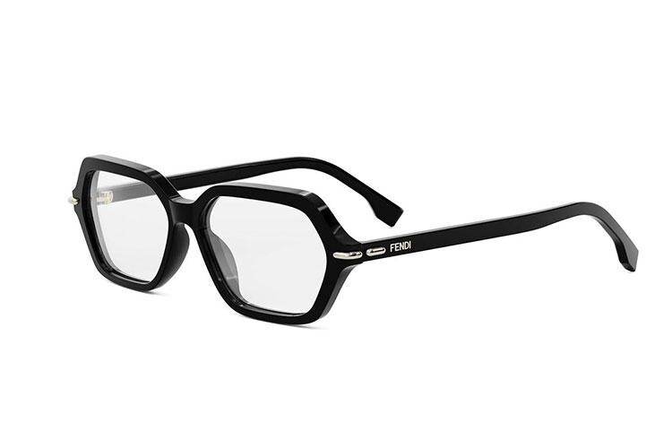 FENDI Selleria Black Geometric Eyeglasses - ONE SIZE (54)