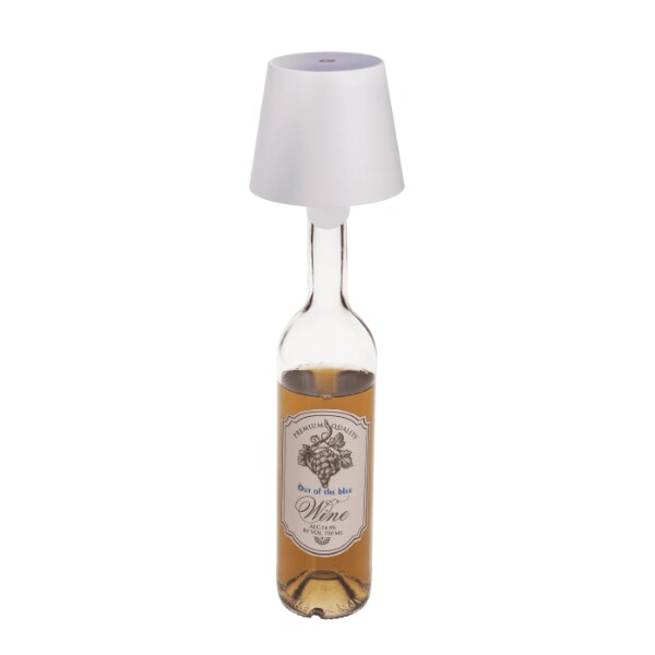 Stolná LED lampa na fľašu - biela