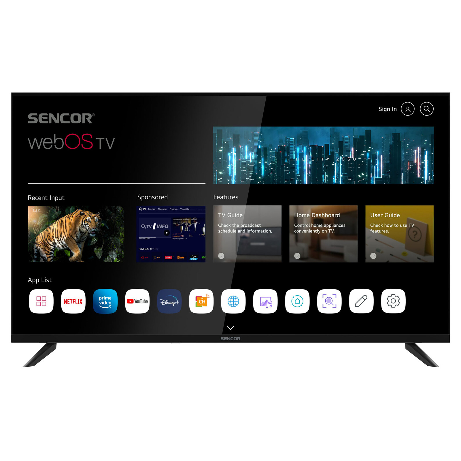 Sencor SLE 40FS804B WEBOS SMART TV FULL HD webOS SMART TV  Wi-Fi a Bluetooth Uhlopriečka displeja 100 cm (40
