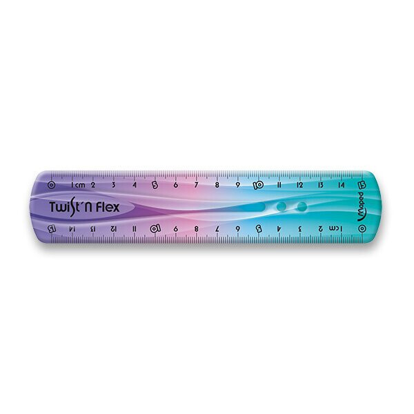 Pravítko Maped Twist'n Flex dúhové, modrá a fialová, 15 cm