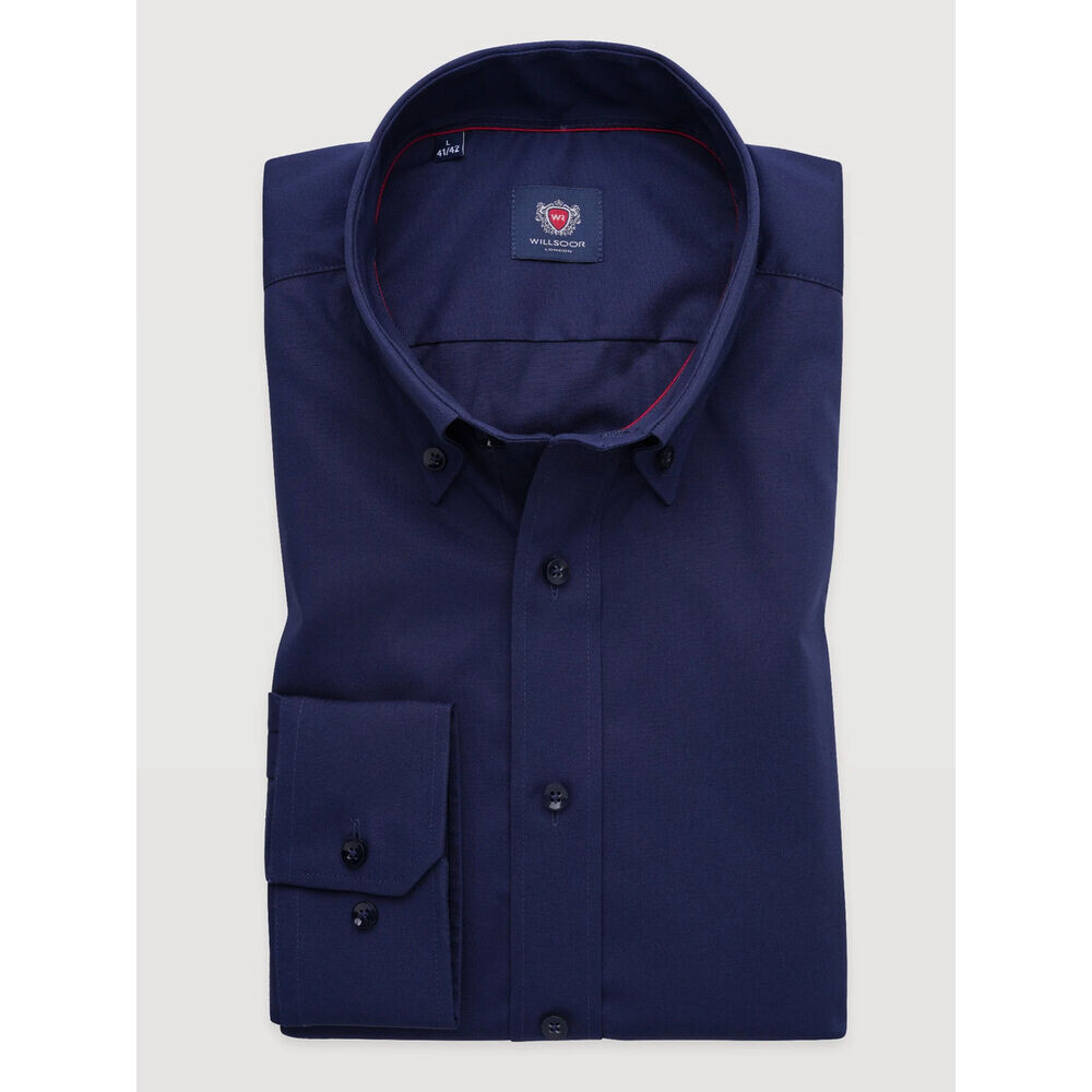 Pánska predĺžená košeľa slim fit čierna s golierom na gombíky 19872