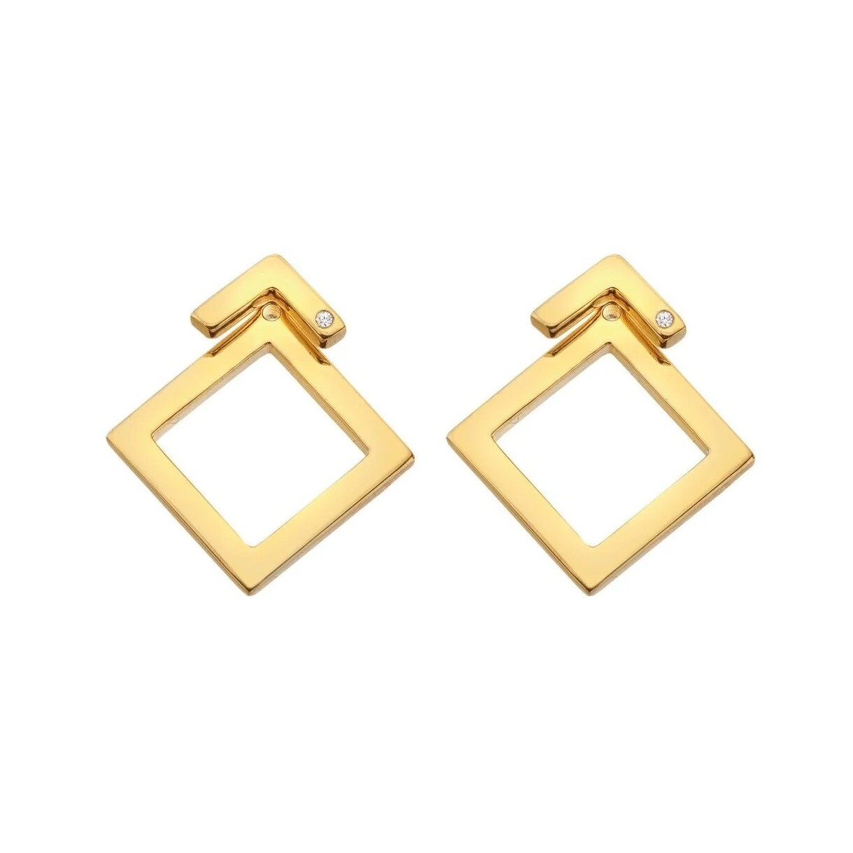 Hot Diamonds Pozlátené náušnice s diamantmi Paired DE889