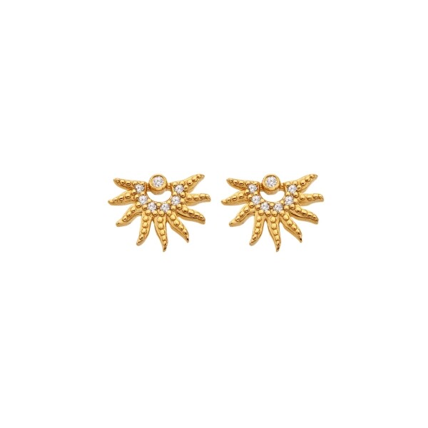 Hot Diamonds Trblietavé pozlátené náušnice SOL DE897