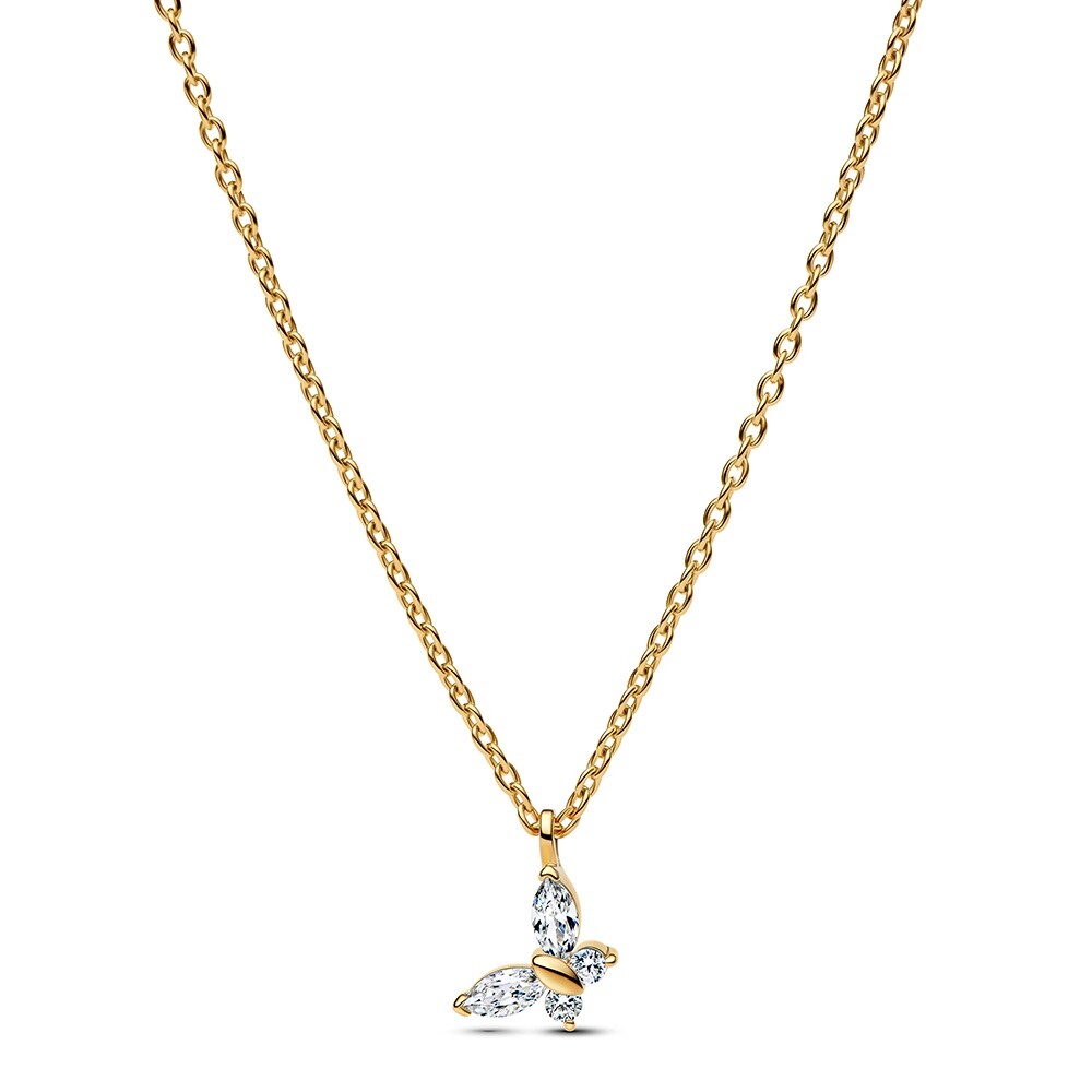 Pandora Nežný pozlátený náhrdelník s motýlikom Timeless 364267C01-45