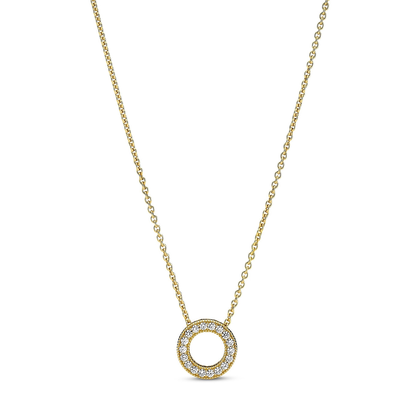 Pandora Pozlátený náhrdelník s trblietavým príveskom Shine 367436C01-45