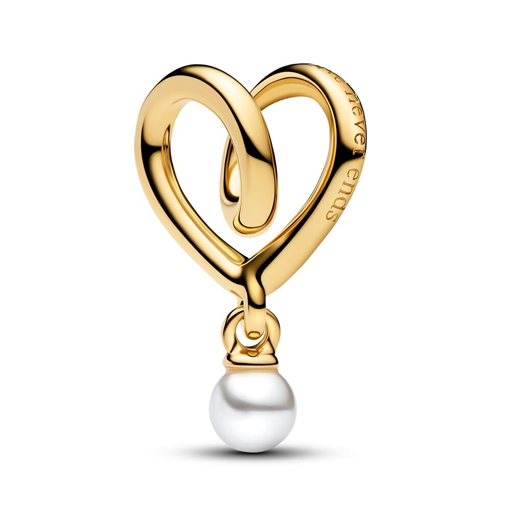 Pandora Pozlátený prívesok Srdce s perlou Shine Moments 764138C01