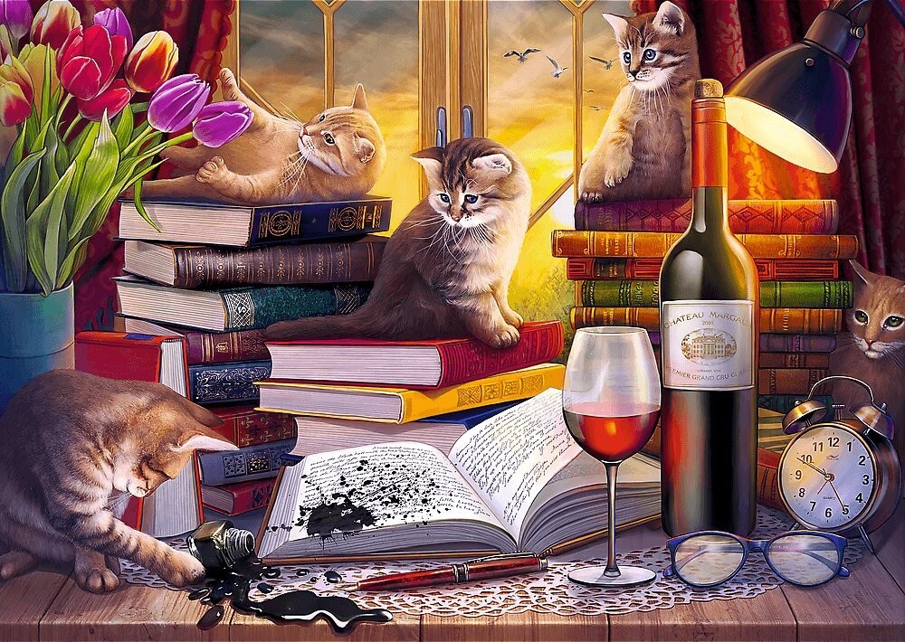 TREFL Puzzle Kočičí večer 2000 dílků