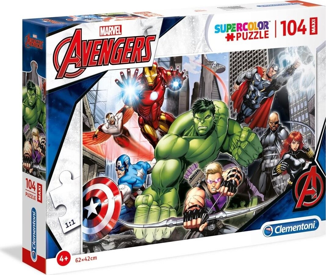 Clementoni Puzzle Avengers: Pripravení na boj MAXI 104 dielikov