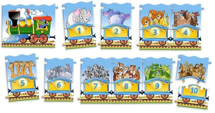 CASTORLAND Puzzle Učíme se čísla 1-10/ Vláček 21 dílků