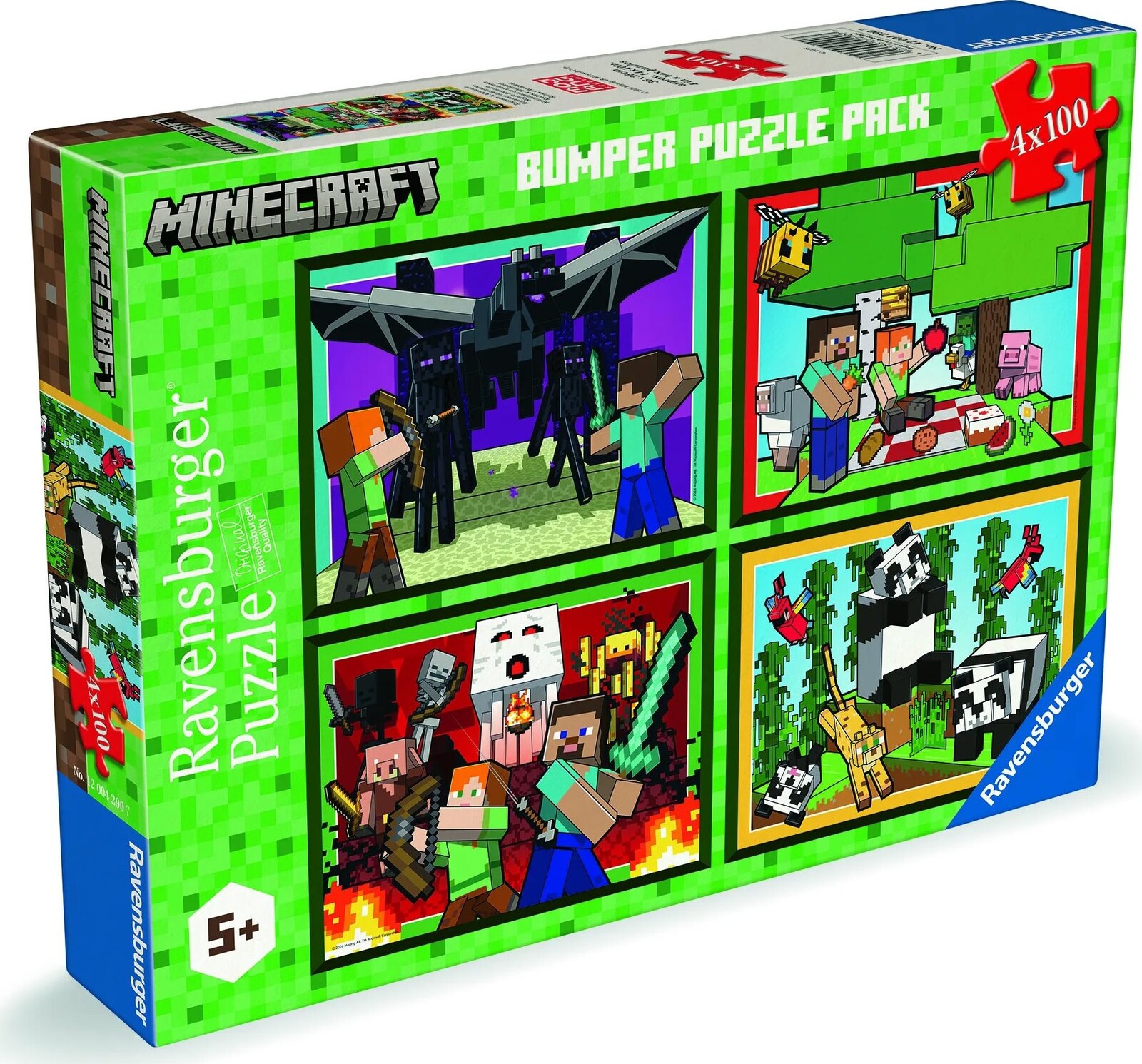 Ravensburger 120042907 Minecraft 4× 100 dielikov