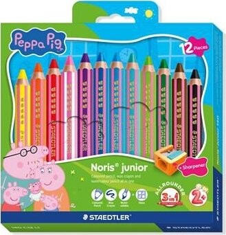 STAEDTLER Peppa Pig Noris junior jumbo 3 v 1, 12 farieb