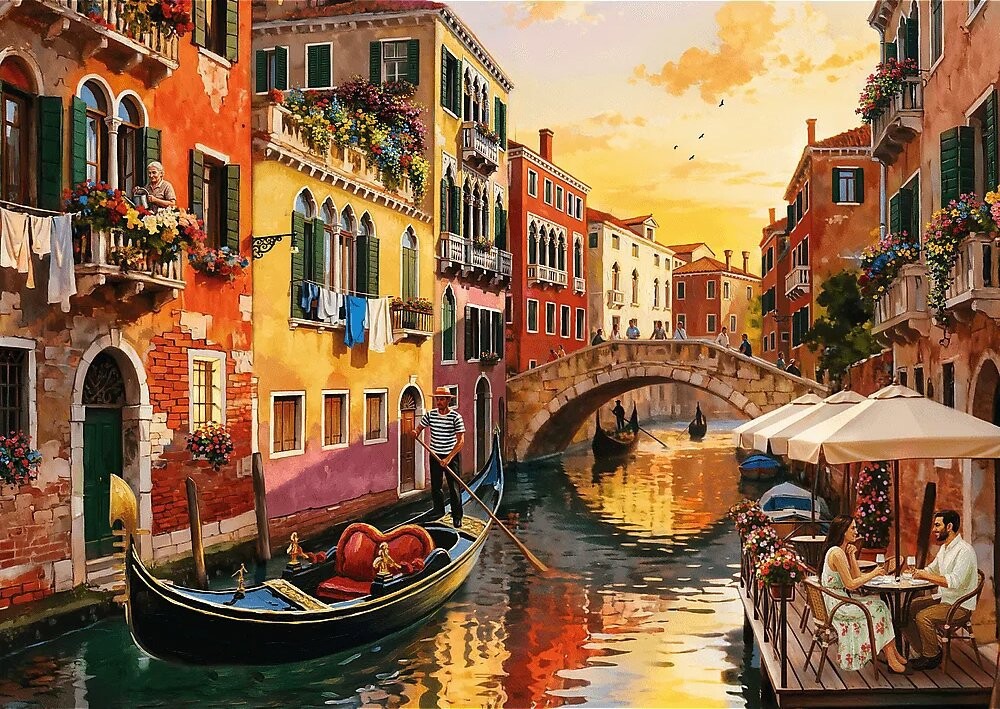 TREFL Puzzle Benátky při západu slunce 500 dílků