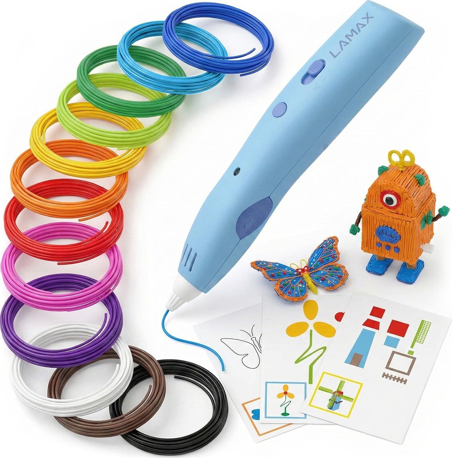 LAMAX ArtKid 3D blue + 37 metrov náplne + kreatívne šablóny