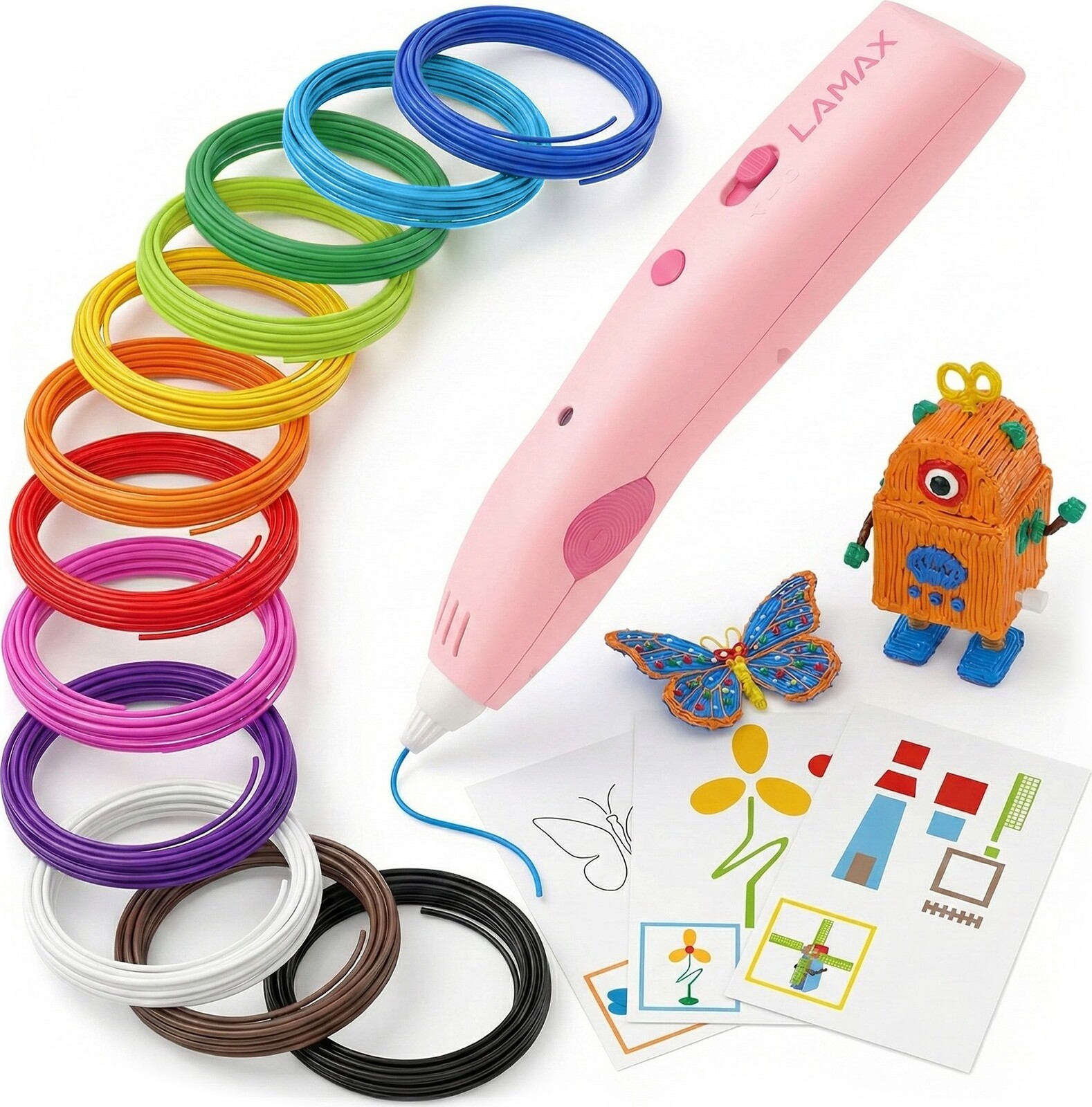 LAMAX ArtKid 3D pink + 37 metrov náplne + kreatívne šablóny