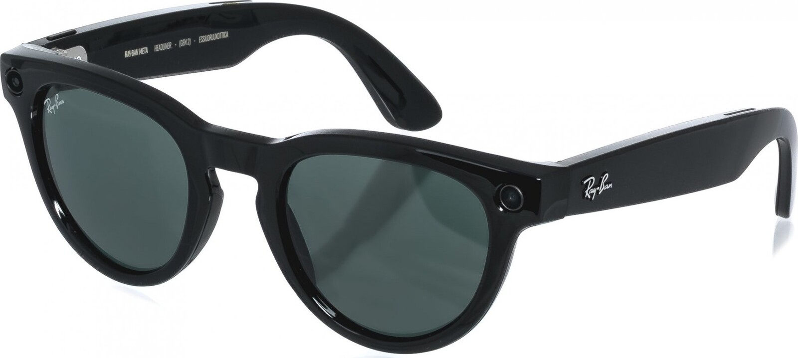 Meta RAY-BAN Meta Headliner (Standard) Smart Glasses (Gen 2) – Shiny Black, G15 Green