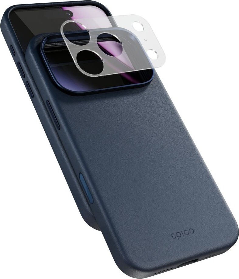 Epico Leather Pro Mag+ kryt iPhone 17 Pro Max Qi2 & MagSafe kompatibilný – modrý