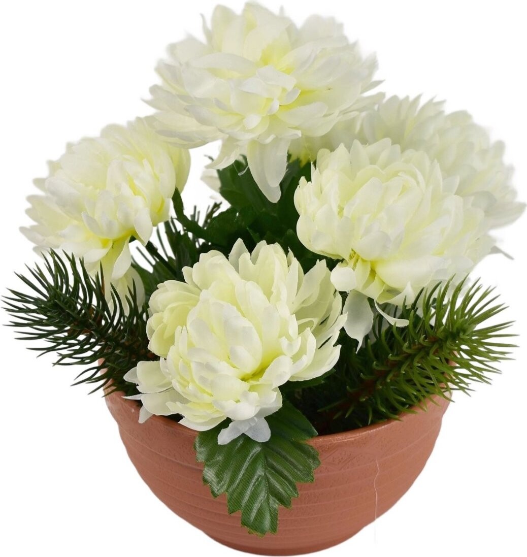 DOMMIO Jesenná miska s chryzantémami 22 × 19 cm, krémová