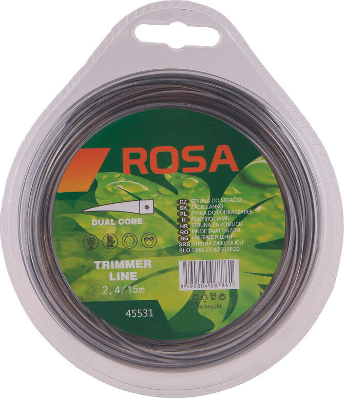 ROSA Struna žacia štvorec 2,4 mm × 15 m nylonový stred