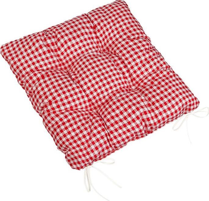BELLATEX Sedák BERTA 41/609 prešívaný 40 × 40 cm, kocka červená