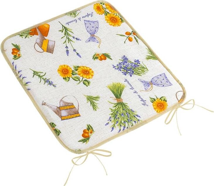 BELLATEX Vankúš na sedenie EMA 34/561 hladký 40 × 40 cm, Levanduľa s kanvičkou