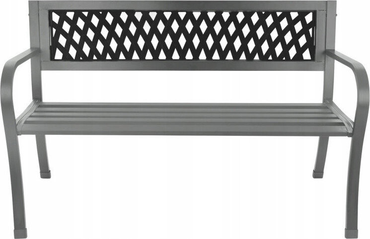 Bauerkraft H-048 Záhradná lavica s opierkou, kovová, 125 cm, grafitová