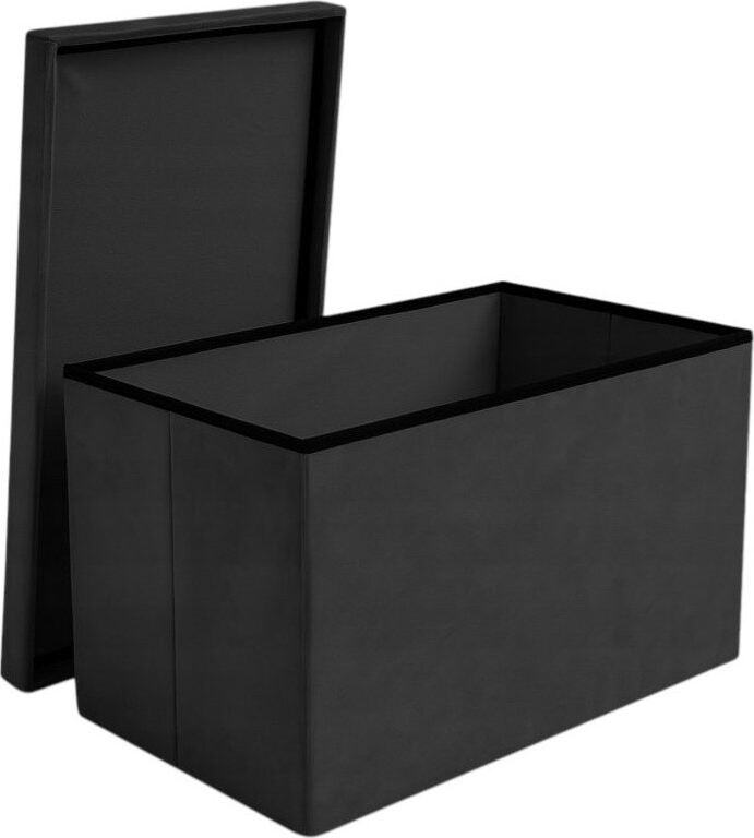 Ruhhy 25995 Taburet skládací látkový, 60 × 30 × 30 cm, nosnost 80 kg, černý