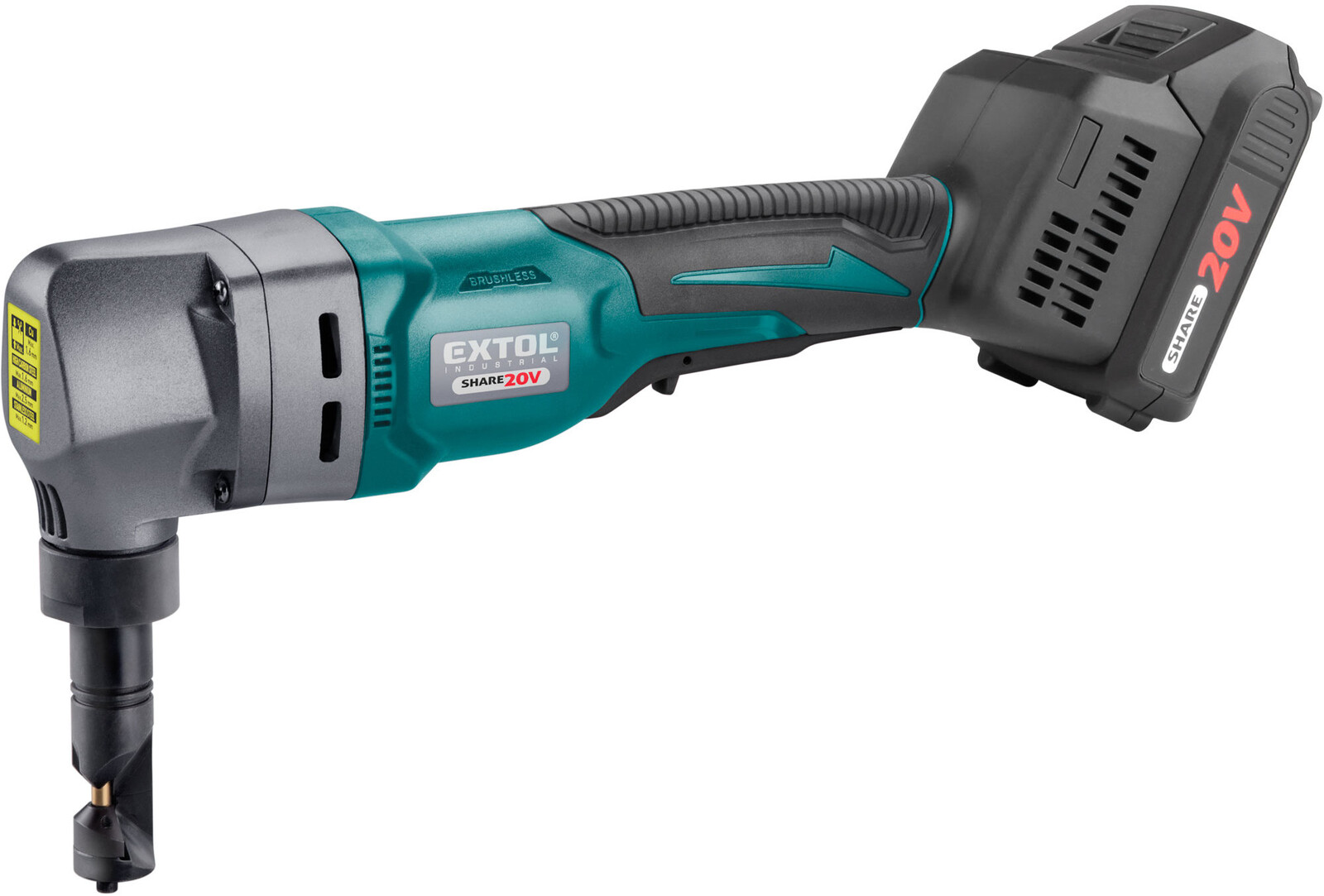 EXTOL PREMIUM – Nožnice na plech, prestrihovačky AKU SHARE20V 8791830 (1 × 2 Ah)