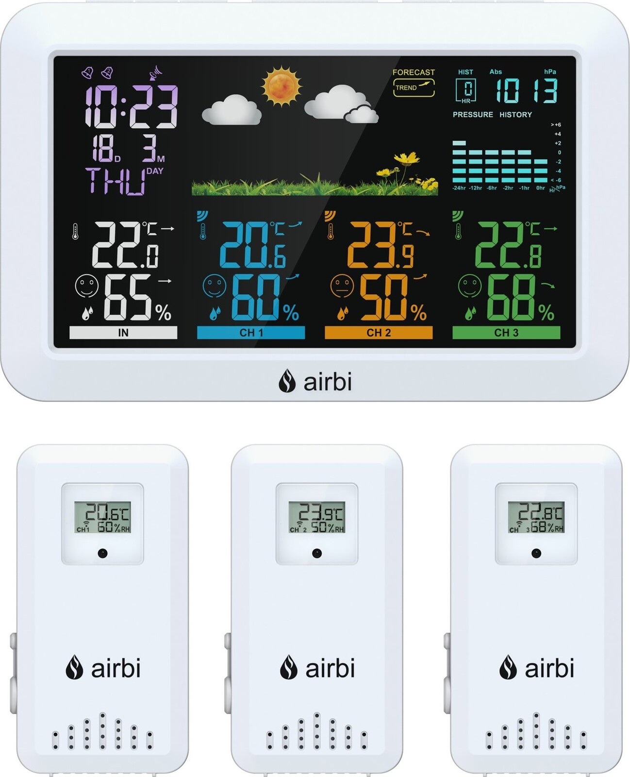Airbi HOME, 3 senzory