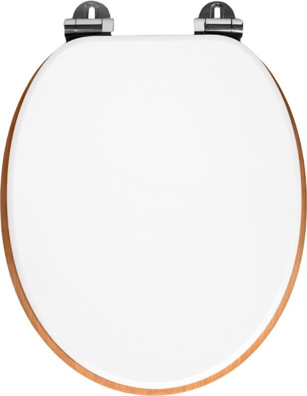 DuraHome Sedátko WC M405, MDF, bílá & světlé dřevo
